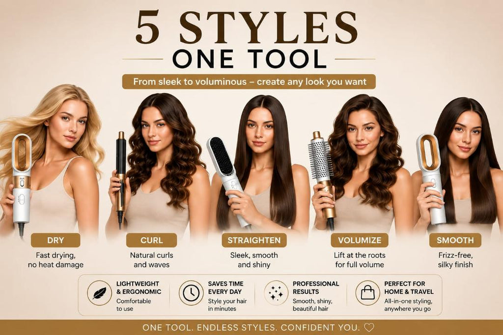 5 in 1 Hair Dryer Brush and Styler Kit Professional